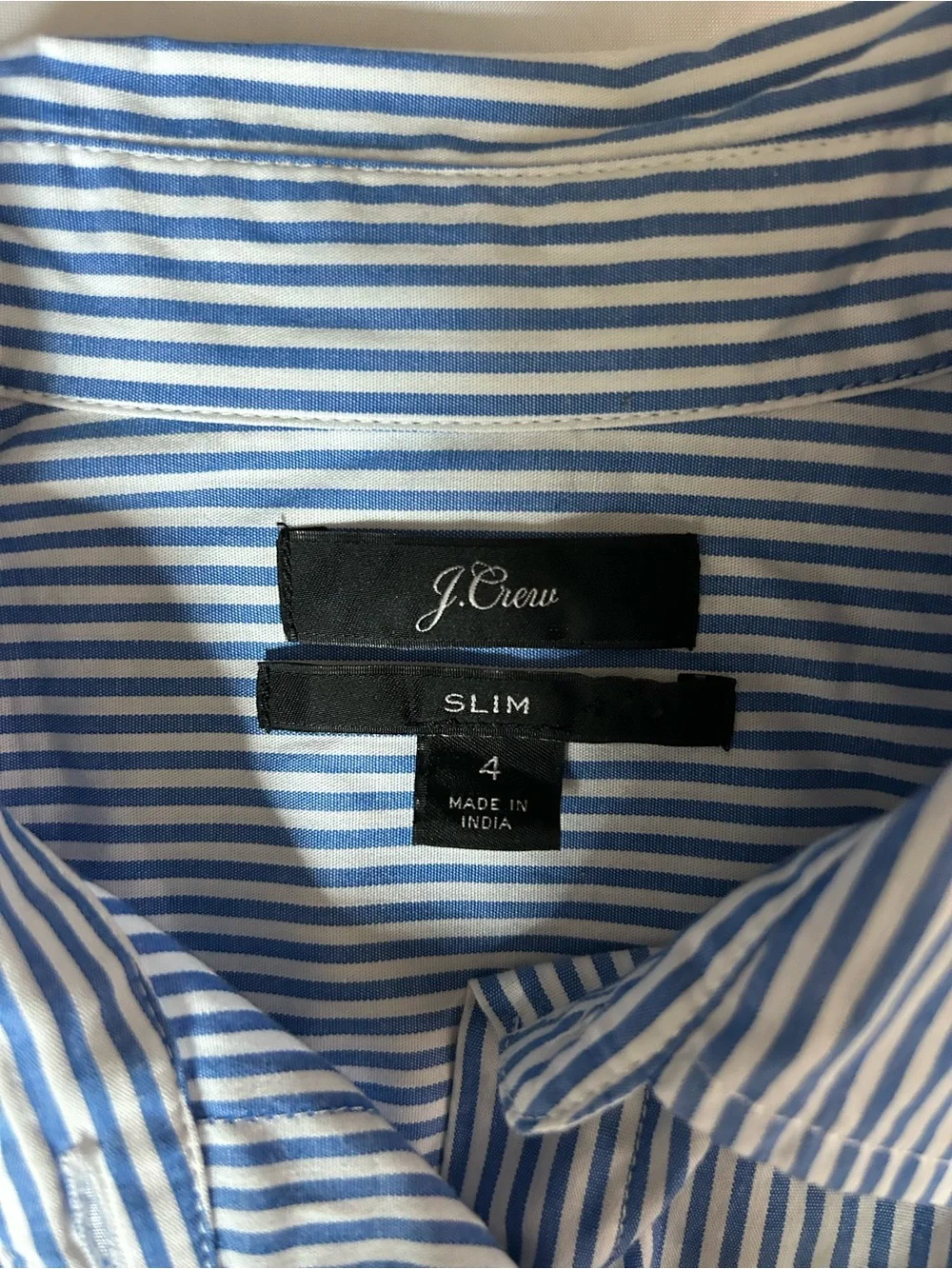 J. Crew | Gemstone embellished perfect poplin shirt in stripe